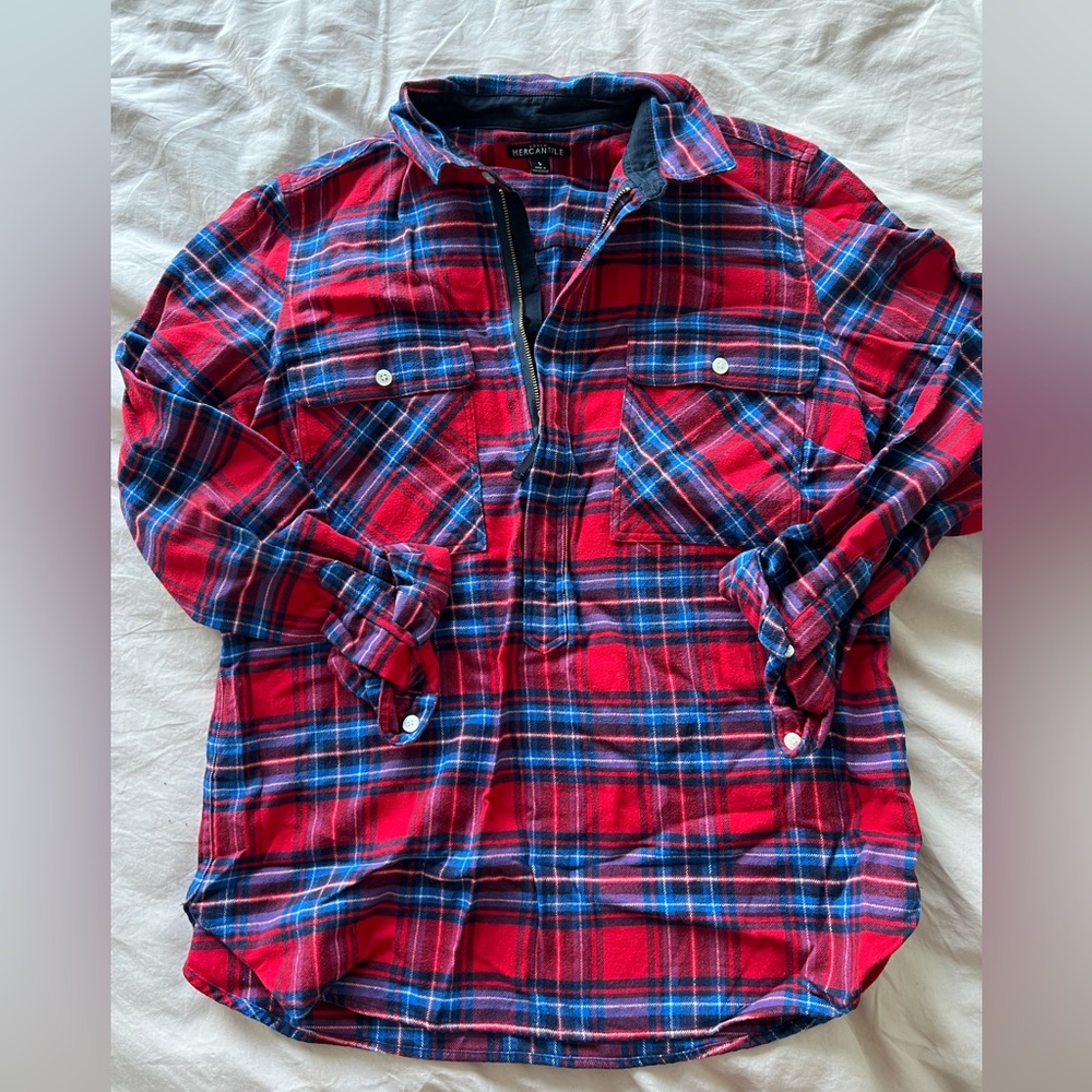 JCrew Flannel Red and Blue